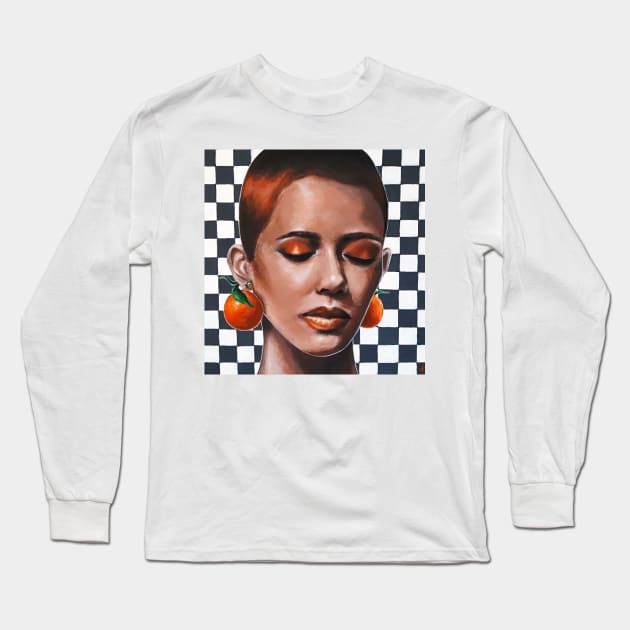 Orange earrings Long Sleeve T-Shirt by andjicu